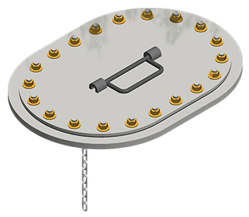 NABRICO DF-510 Flush Multi-Stud Oval Hatch with Chain